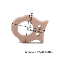 Wooden Animal Teether Pendant – Safe Baby Gym Toy, Beech Wood