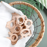 Wooden Teether Animal Set – Natural Beech Baby Teething Toys