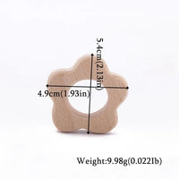 Wooden Animal Teether Pendant – Safe Baby Gym Toy, Beech Wood
