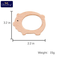 Wooden Teether Animal Set – Natural Beech Baby Teething Toys