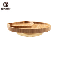 Safe Baby Dinnerware Set - Wooden & Silicone Feeding Plates