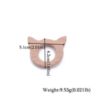 Wooden Animal Teether Pendant – Safe Baby Gym Toy, Beech Wood