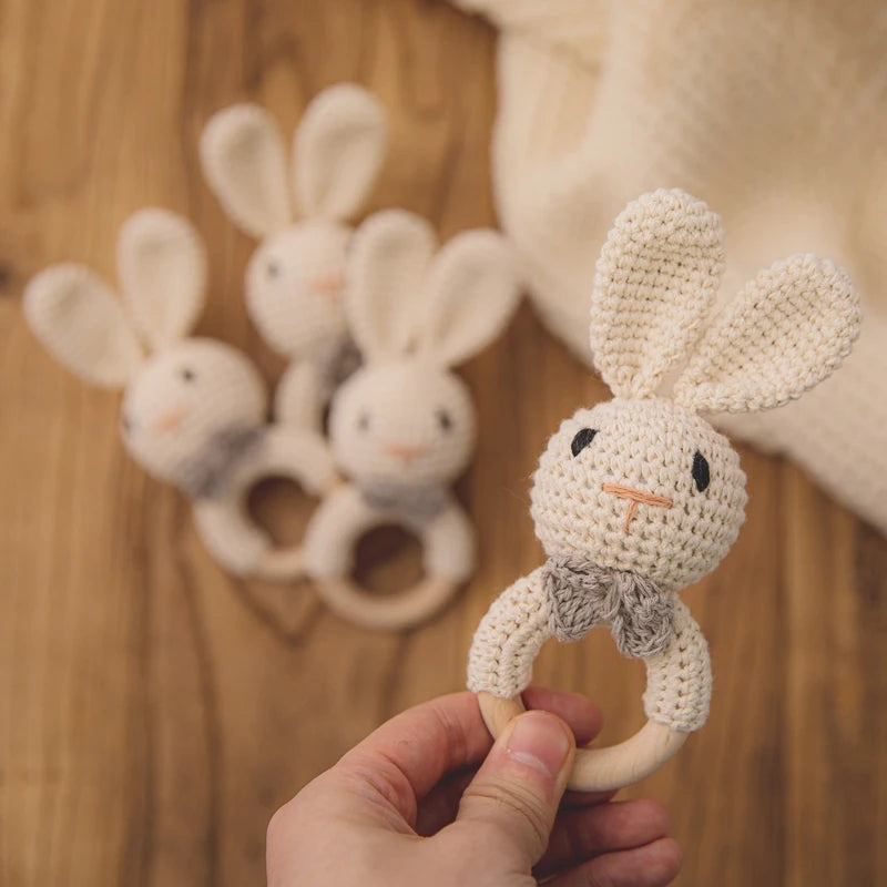 Baby Rattle Teether Toys - Crochet Animal Rattle | Newborn Gift