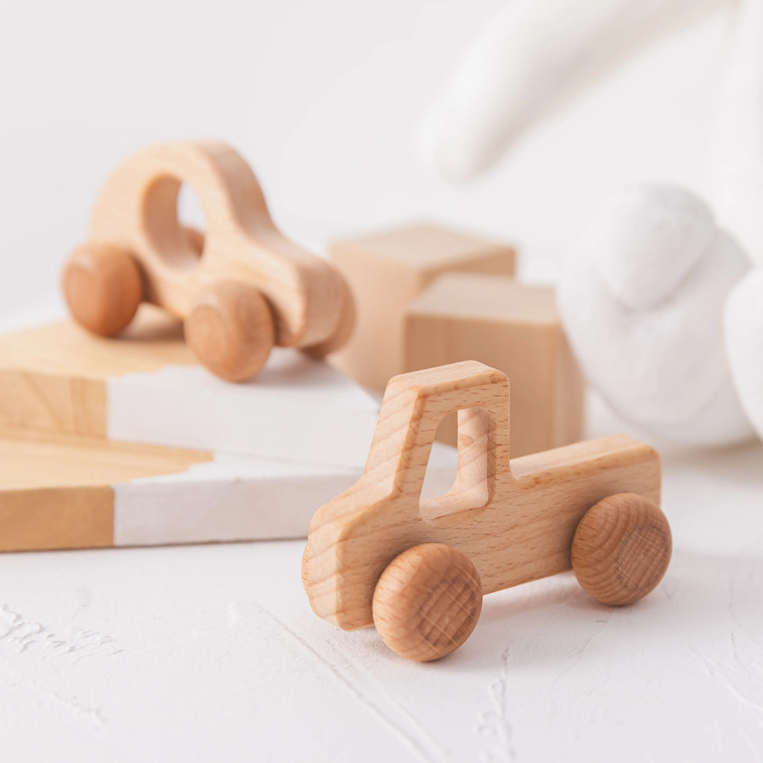 Wooden Car Toys: Montessori Beech Blocks | Personalized Gifts
