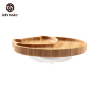 Safe Baby Dinnerware Set - Wooden & Silicone Feeding Plates