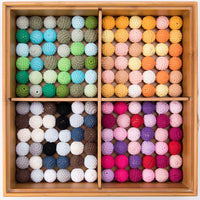 Wooden Crochet Bead Baby Teether Set – 15pcs, BPA Free, 20mm