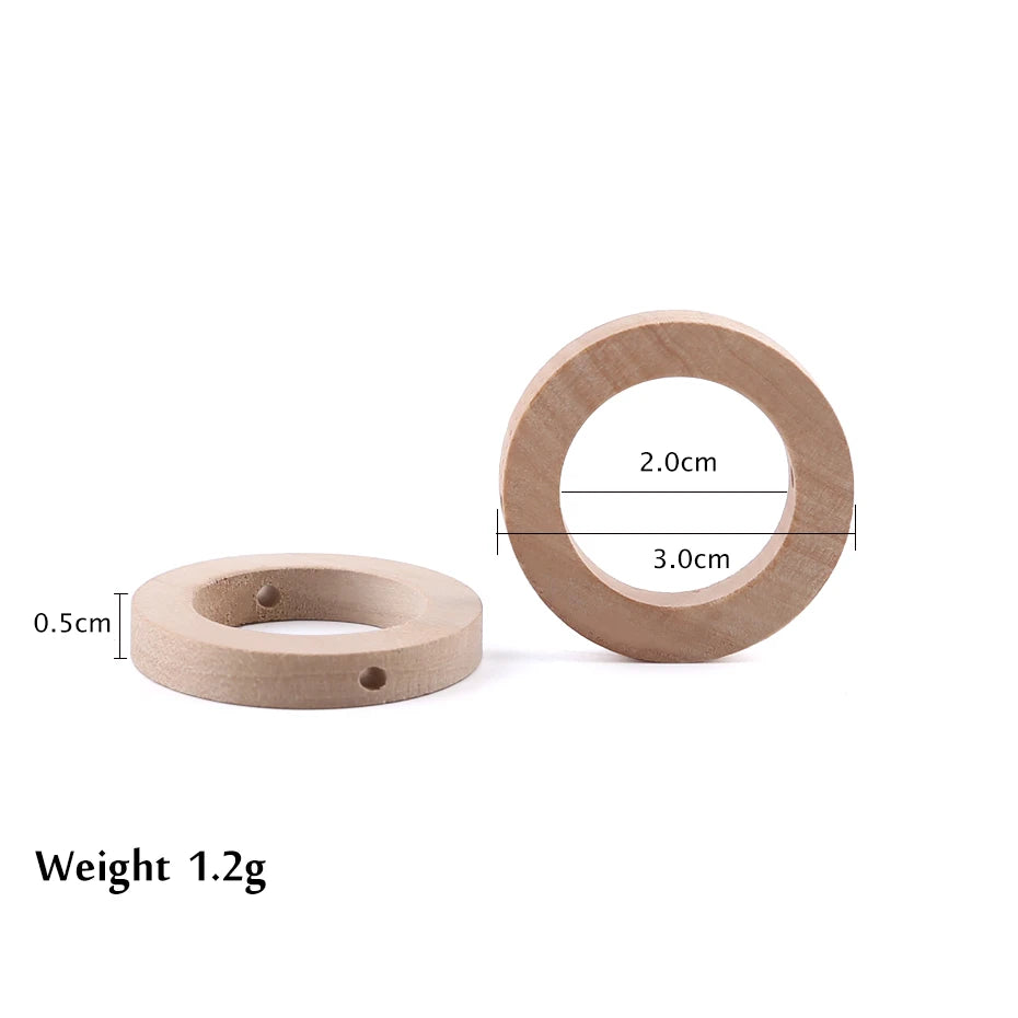 Maple Wooden Teether Rings 20PC – Safe DIY Baby Teething Toys