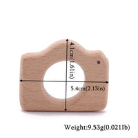 Wooden Animal Teether Pendant – Safe Baby Gym Toy, Beech Wood