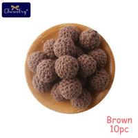 16mm Wooden Crochet Teething Beads – 10pcs Baby DIY Pacifier Chain