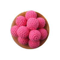 Wooden Crochet Bead Baby Teether Set – 15pcs, BPA Free, 20mm
