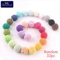 16mm Wooden Crochet Teething Beads – 10pcs Baby DIY Pacifier Chain