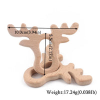 Wooden Teether Animal Set – Natural Beech Baby Teething Toys