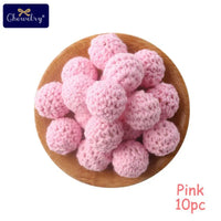 16mm Wooden Crochet Teething Beads – 10pcs Baby DIY Pacifier Chain