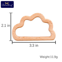 Wooden Animal Teether Pendant – Safe Baby Gym Toy, Beech Wood