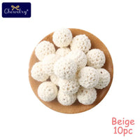 16mm Wooden Crochet Teething Beads – 10pcs Baby DIY Pacifier Chain