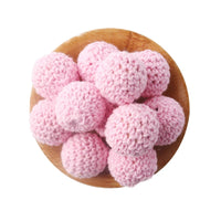 Wooden Crochet Bead Baby Teether Set – 15pcs, BPA Free, 20mm