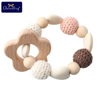 Wooden Sika Deer Baby Teether Rattle – Safe Natural Beech Toy