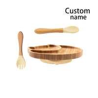 Custom Baby Feeding Set - Bamboo Bowl, Spoon & Fork