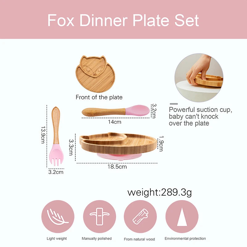 Custom Baby Feeding Set - Bamboo Bowl, Spoon & Fork