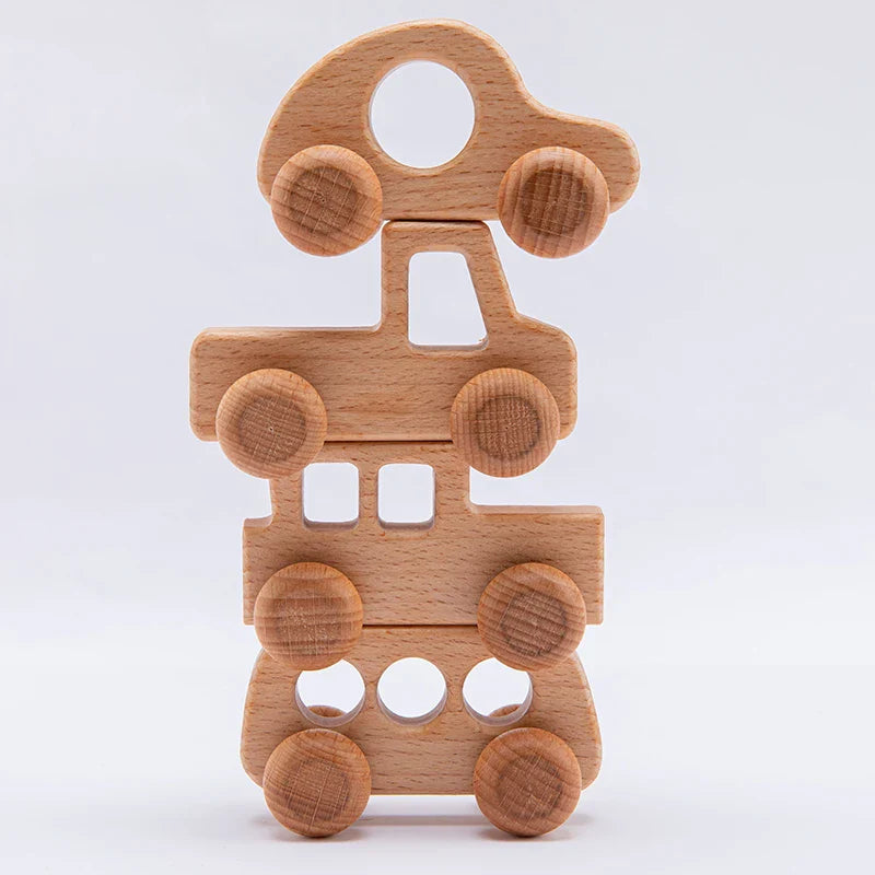 Bamboo Babies Wooden Car Blocks