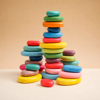 Montessori Inspired BPA-Free Wooden Rainbow Stacking Blocks - Safe Educational Toy for Kids - Best in uk