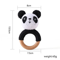 Panda Rattle Teether Toy - Crochet Animal Baby Soother - Best in uk