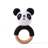 Panda Rattle Teether Toy - Crochet Animal Baby Soother - Best in uk