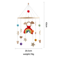 Wooden Baby Crib Mobile – Crochet Stars Bed Bell Rattle Toy