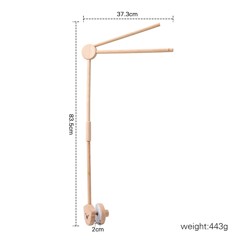 Baby Wooden Crib Mobile – Musical Bed Bell Rattle Toy Gift