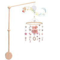 Baby Wooden Crib Mobile & Rattle Toy – Musical Bed Bell for Newborns