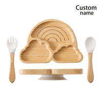 Custom Baby Feeding Set - Bamboo Bowl, Spoon & Fork