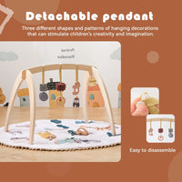 Montessori Wooden Baby Gym Frame – Sensory Rattle Toys Set
