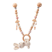 Wooden Teether & Rattle Toy - Baby Gym & Stroller Fun!
