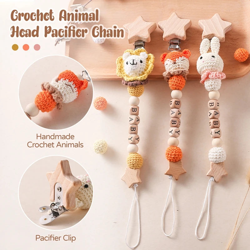 Wooden Personalized Baby Pacifier Clip – BPA Free, Teething Gift