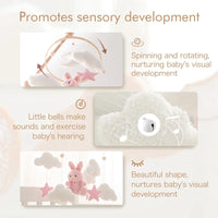 Baby Crib Mobile Pink Rabbit – Soft Felt Rattle Toy for Newborns