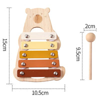 Montessori Wooden Musical Toys for Kids – Drum, Xylophone, Rattle