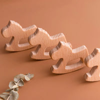 Wooden Animal Teether Pendant – Safe Baby Gym Toy, Beech Wood