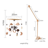 Baby Wooden Crib Mobile & Rattle Toy – Musical Bed Bell for Newborns