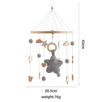 Wooden Baby Crib Mobile – Crochet Stars Bed Bell Rattle Toy