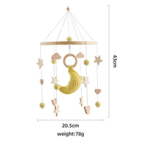 Wooden Baby Crib Mobile – Crochet Stars Bed Bell Rattle Toy