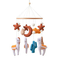 Wooden Baby Mobile – Bear, Moon & Stars Crib Toy | Soft Felt