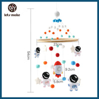 Wooden Baby Mobile – Bear, Moon & Stars Crib Toy | Soft Felt
