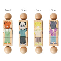 Baby Wooden Rattle Montessori Toy – Rotating Cartoon Puzzle Gift