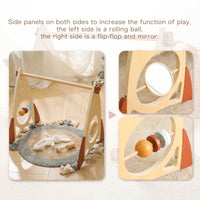Montessori Wooden Baby Activity Gym – Foldable Rocket Frame Toy