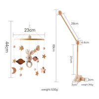 Baby Wooden Crib Mobile & Rattle Toy – Musical Bed Bell for Newborns