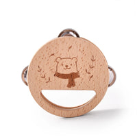 Wooden Montessori Bear Rattle – BPA Free Teething Toy for Babies
