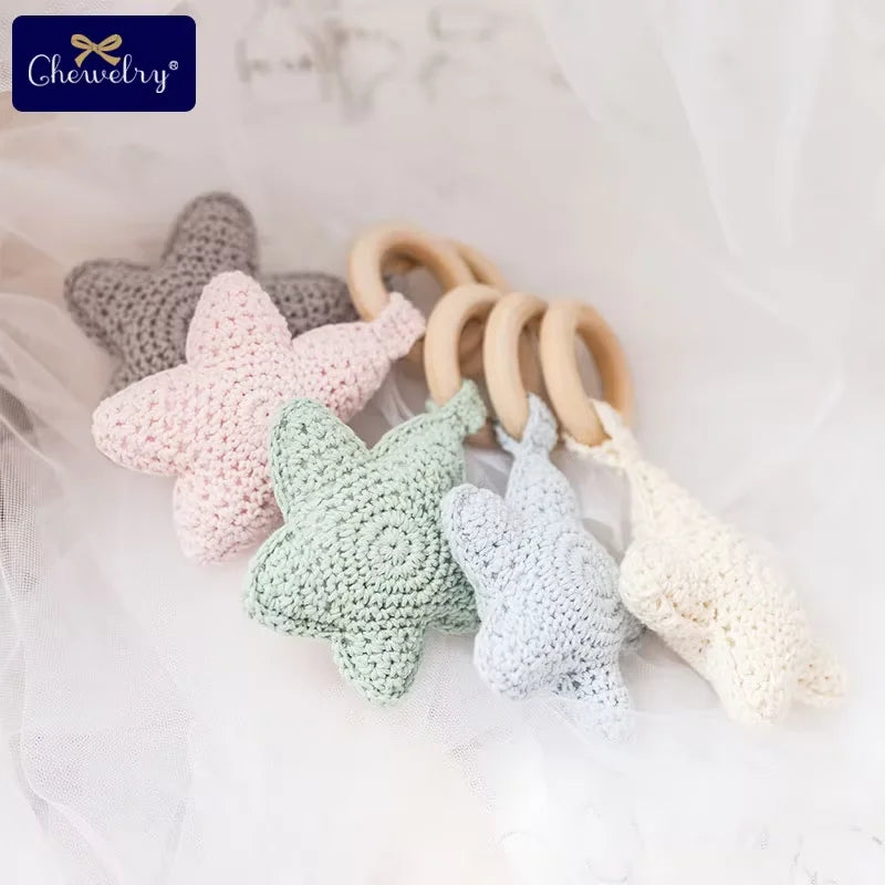 Baby Rattle & Teether Set - Crochet Star Montessori Toys