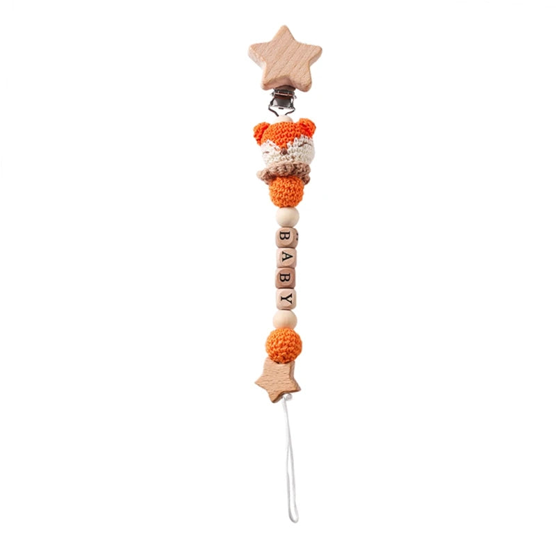 Wooden Personalized Baby Pacifier Clip – BPA Free, Teething Gift