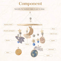 Wooden Baby Crib Mobile Bell – Boho Musical Rattles for Newborns