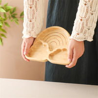 Eco-Friendly Baby Wooden Tableware Set: Bamboo Plates, Bowls & Silicone Suction Forks/Spoons for Safe Feeding